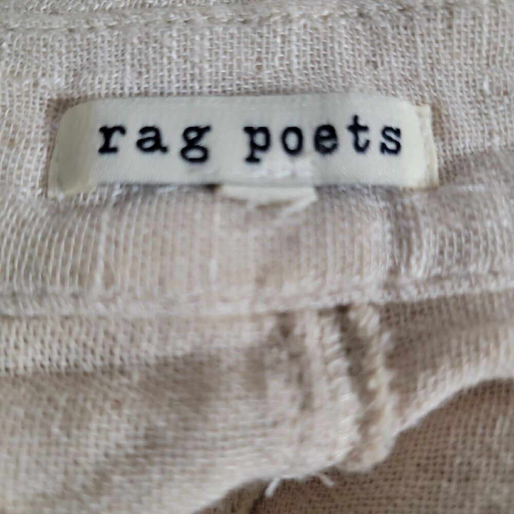 Rag‎ Poets Khaki Colored Linen Jacket Size 1X - Picture 10 of 10